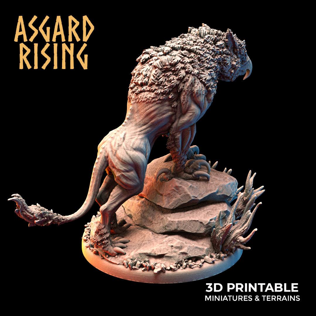 3D Printed Asgard Rising Keythong Wingless Griffin Set - 32mm D&D