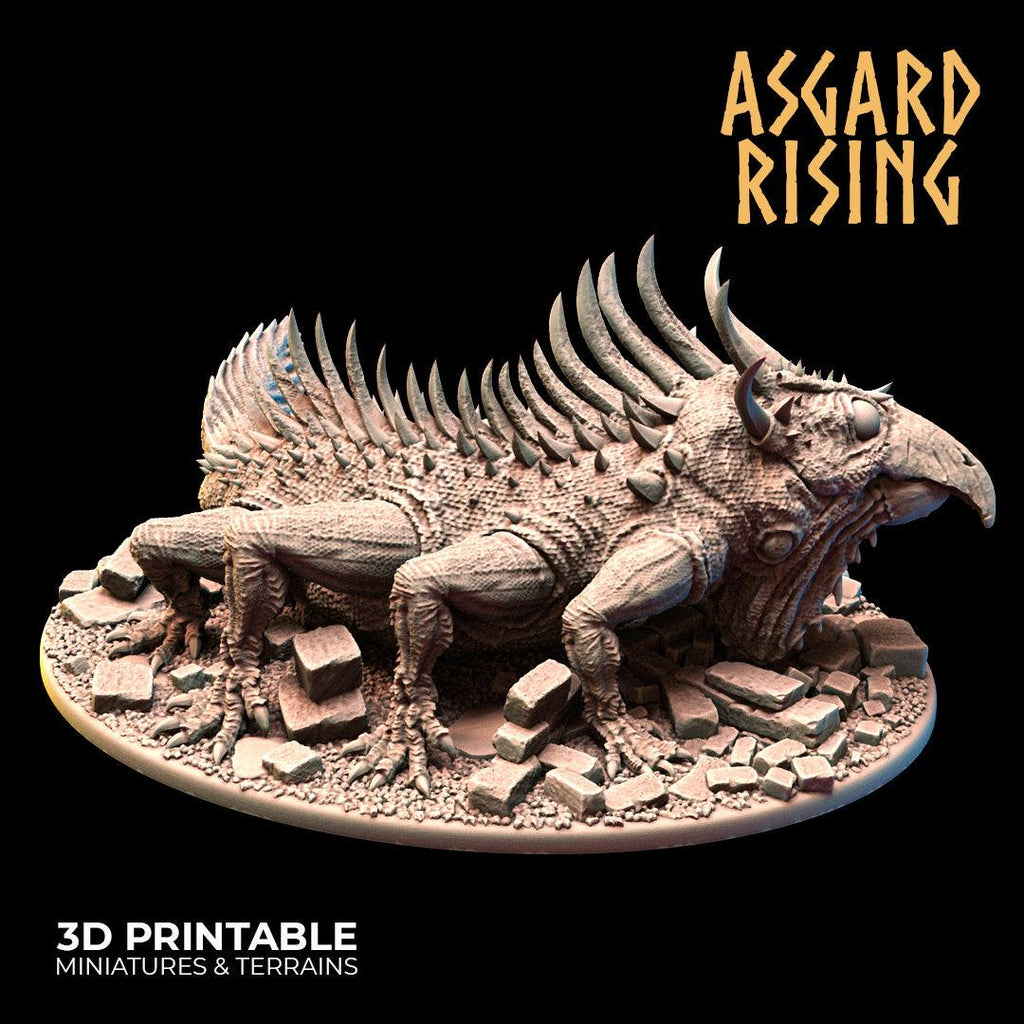 3D Printed Asgard Rising King of Serpents - Basilisk 32mm D&D