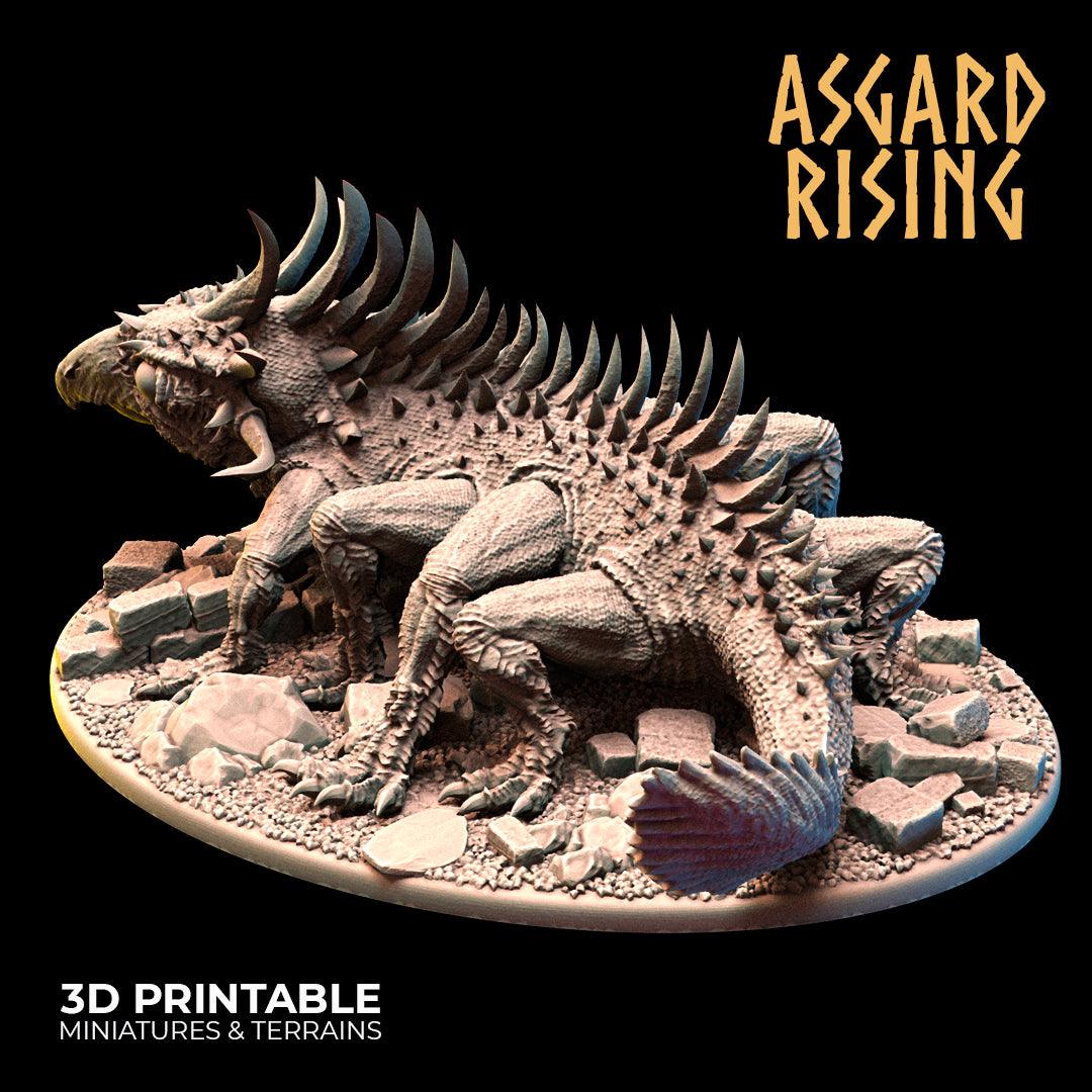 3D Printed Asgard Rising King of Serpents - Basilisk 32mm D&D
