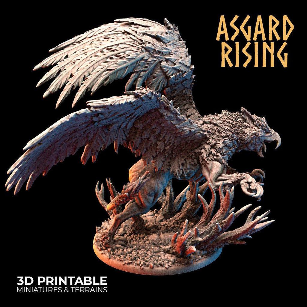 3D Printed Asgard Rising King of all Creatures Griffin Set - 32mm D&D