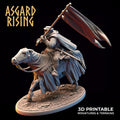 3D Printed Asgard Rising Medieval Heavy Calvary Running Standard Bearer 32mm Ragnarok D&D