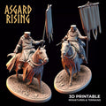3D Printed Asgard Rising Medieval Heavy Calvary Standard Bearer 32mm Ragnarok D&D