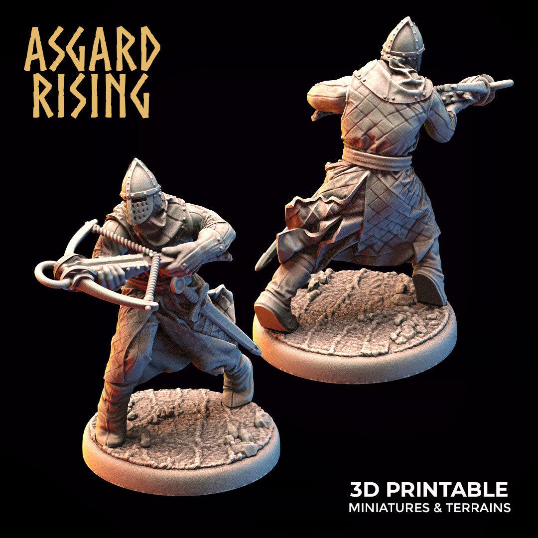 3D Printed Asgard Rising Medieval Knight Crossbowman 32mm Ragnarok D&D