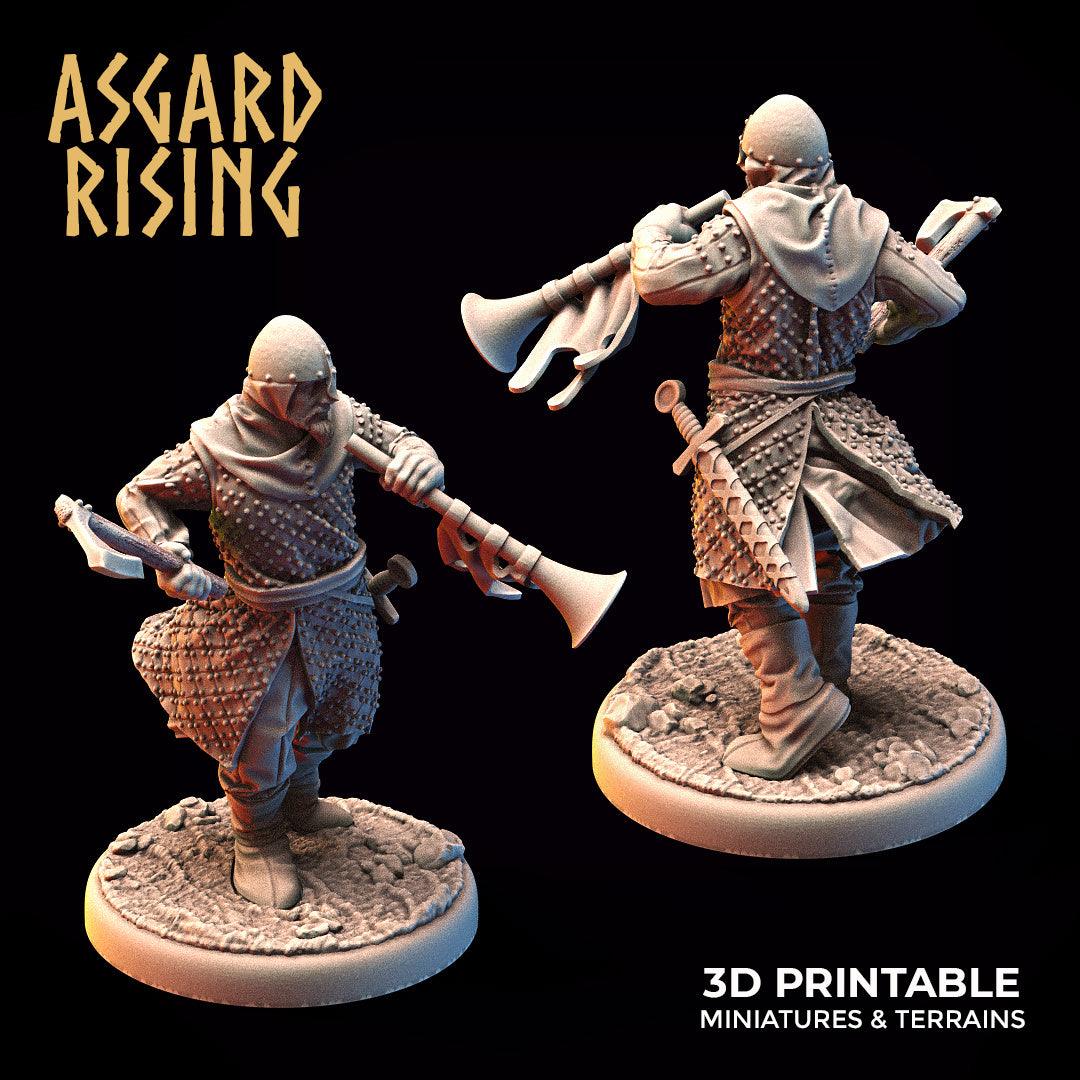 3D Printed Asgard Rising Medieval Knight Trumpeter 32mm Ragnarok D&D