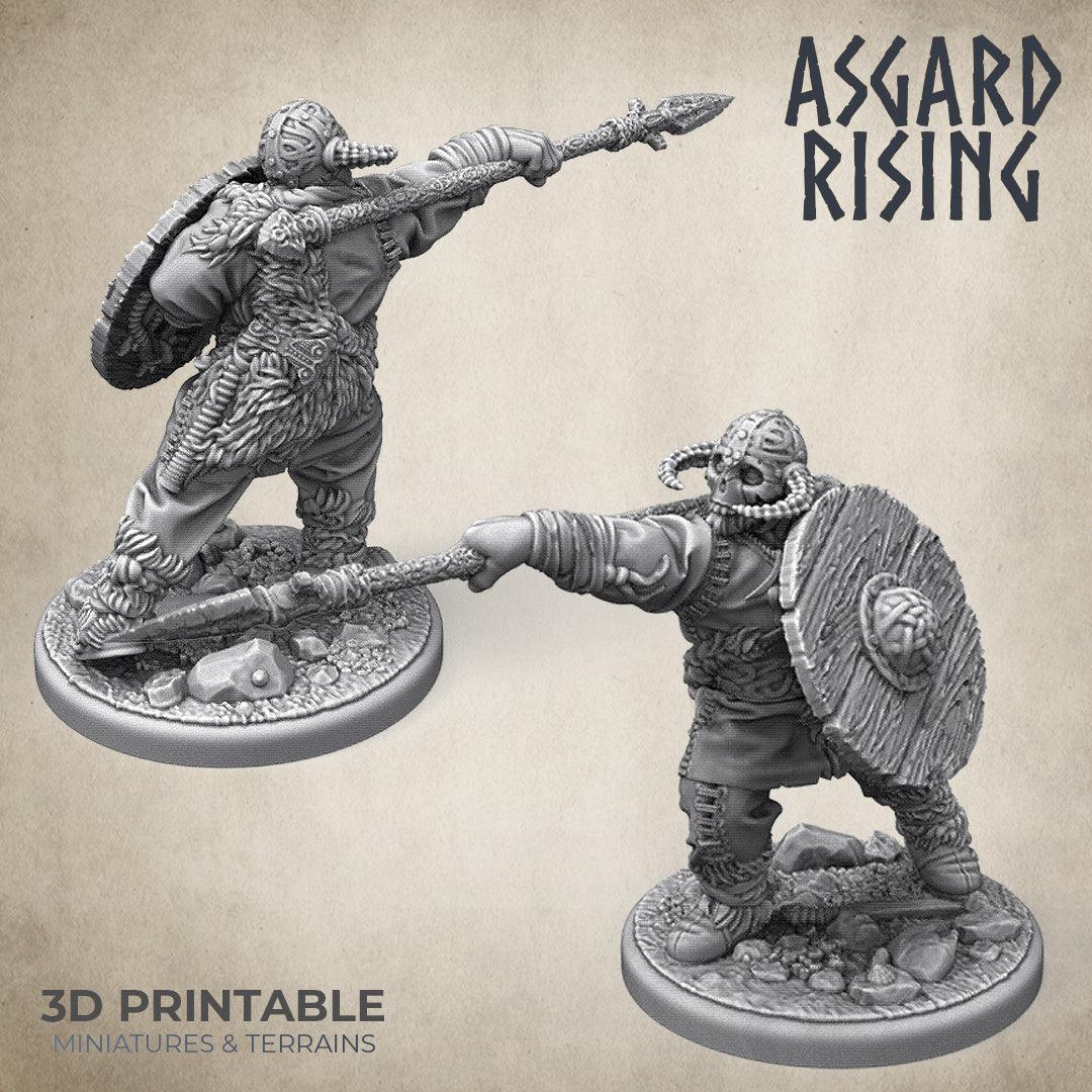 3D Printed Asgard Rising Midgard Viking Shieldman #2 28mm-32mm Ragnarok