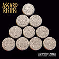 3D Printed Asgard Rising Ornament Theme Round Base Set 25 28 32 35mm D&D