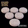 3D Printed Asgard Rising Pavement Round Base Set 25 28 32 35mm D&D