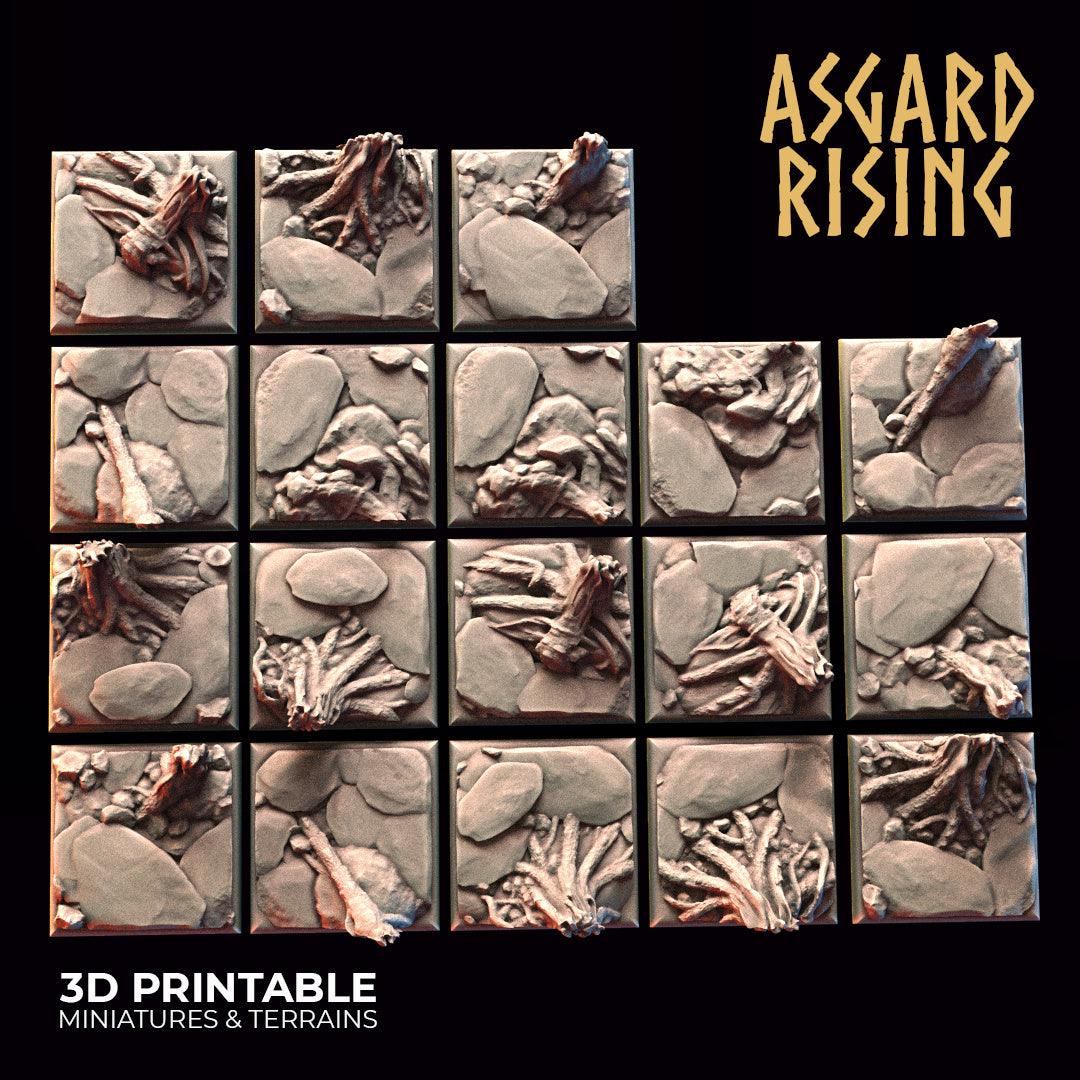 3D Printed Asgard Rising Roadside Square Base Set 20 25 28 32 mm D&D