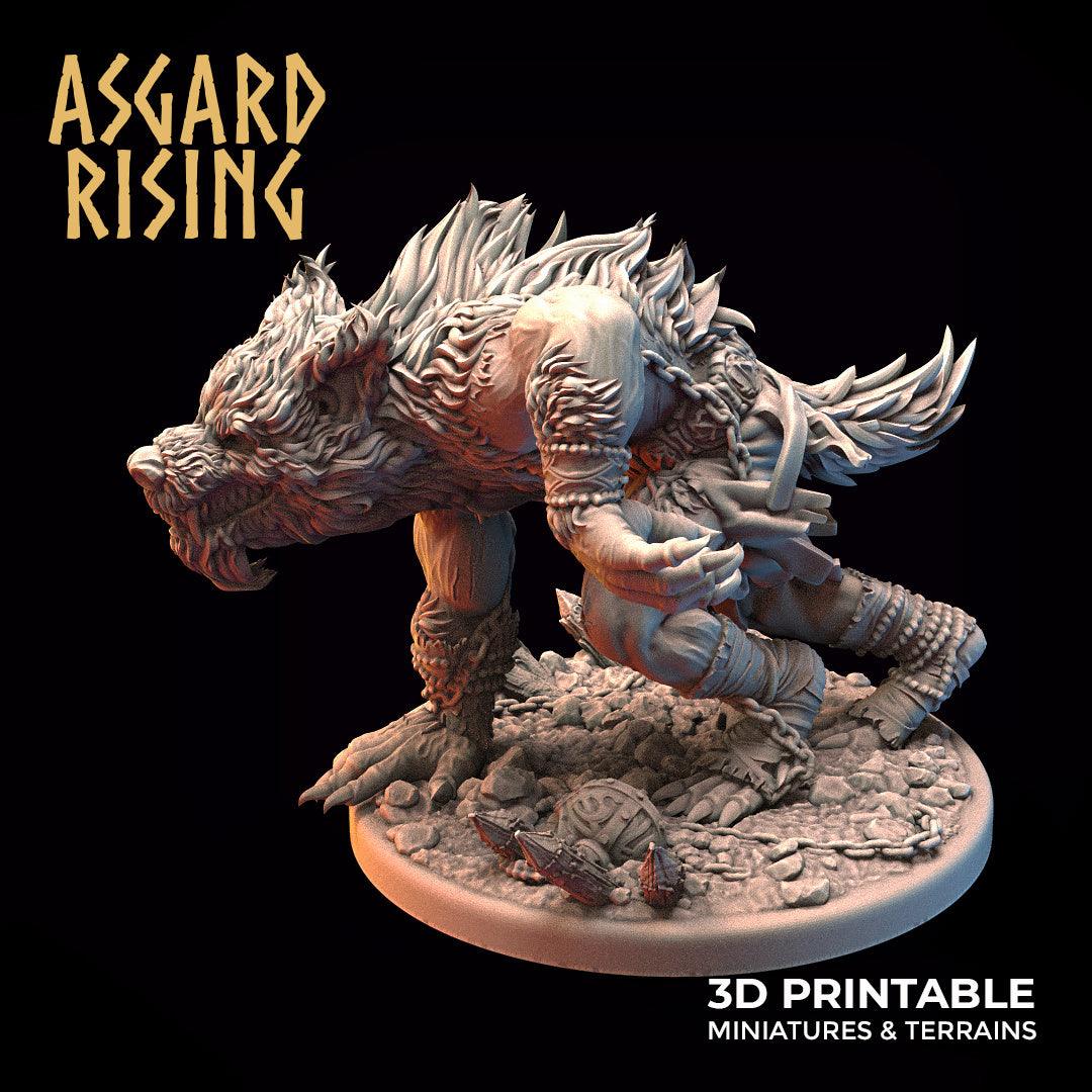 3D Printed Asgard Rising Shapeshifter Ulfhednar WereWolf 28mm-32mm Ragnarok D&D
