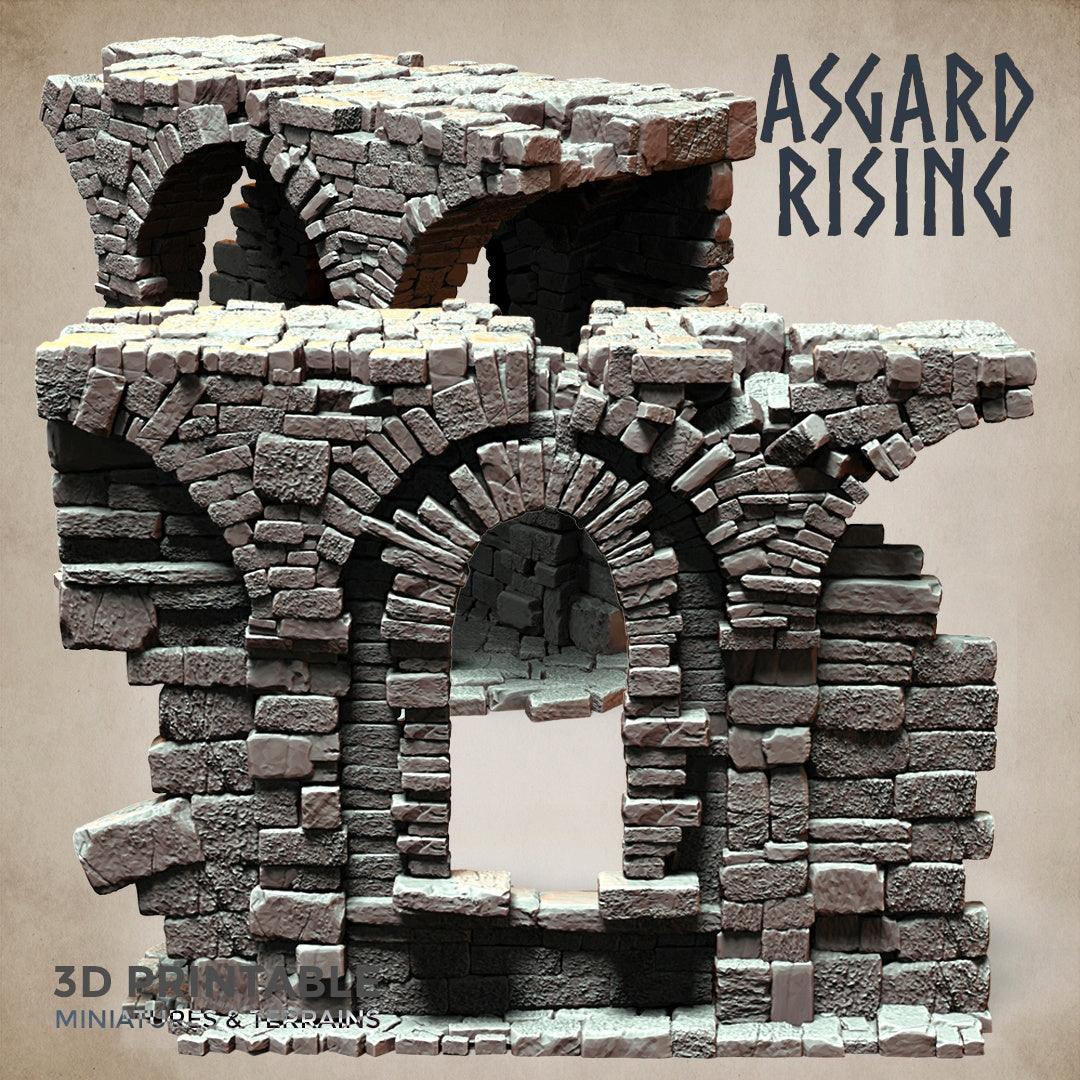 3D Printed Asgard Rising Stone Construction Ruins Ruined Modular Set 28mm - 32mm Ragnarok D&D