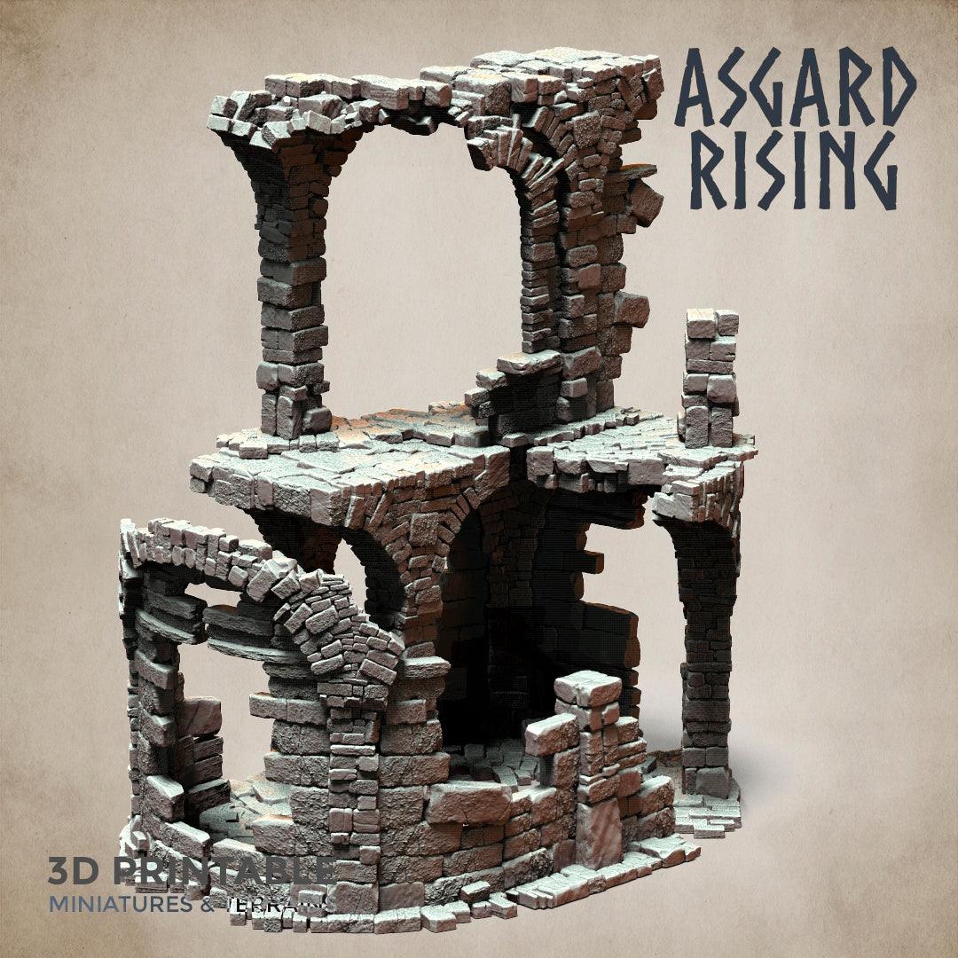 3D Printed Asgard Rising Stone Construction Ruins Ruined Modular Set 28mm - 32mm Ragnarok D&D