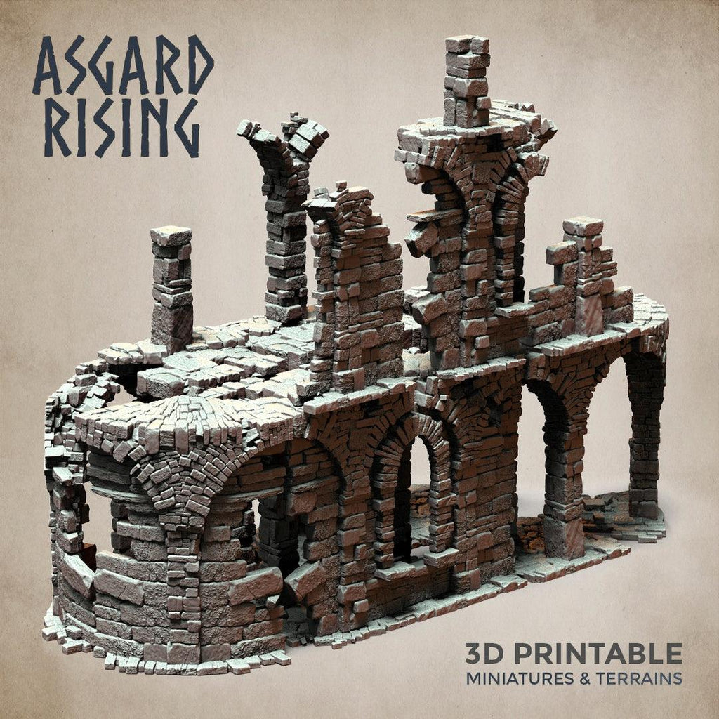 3D Printed Asgard Rising Stone Construction Ruins Ruined Modular Set 28mm - 32mm Ragnarok D&D