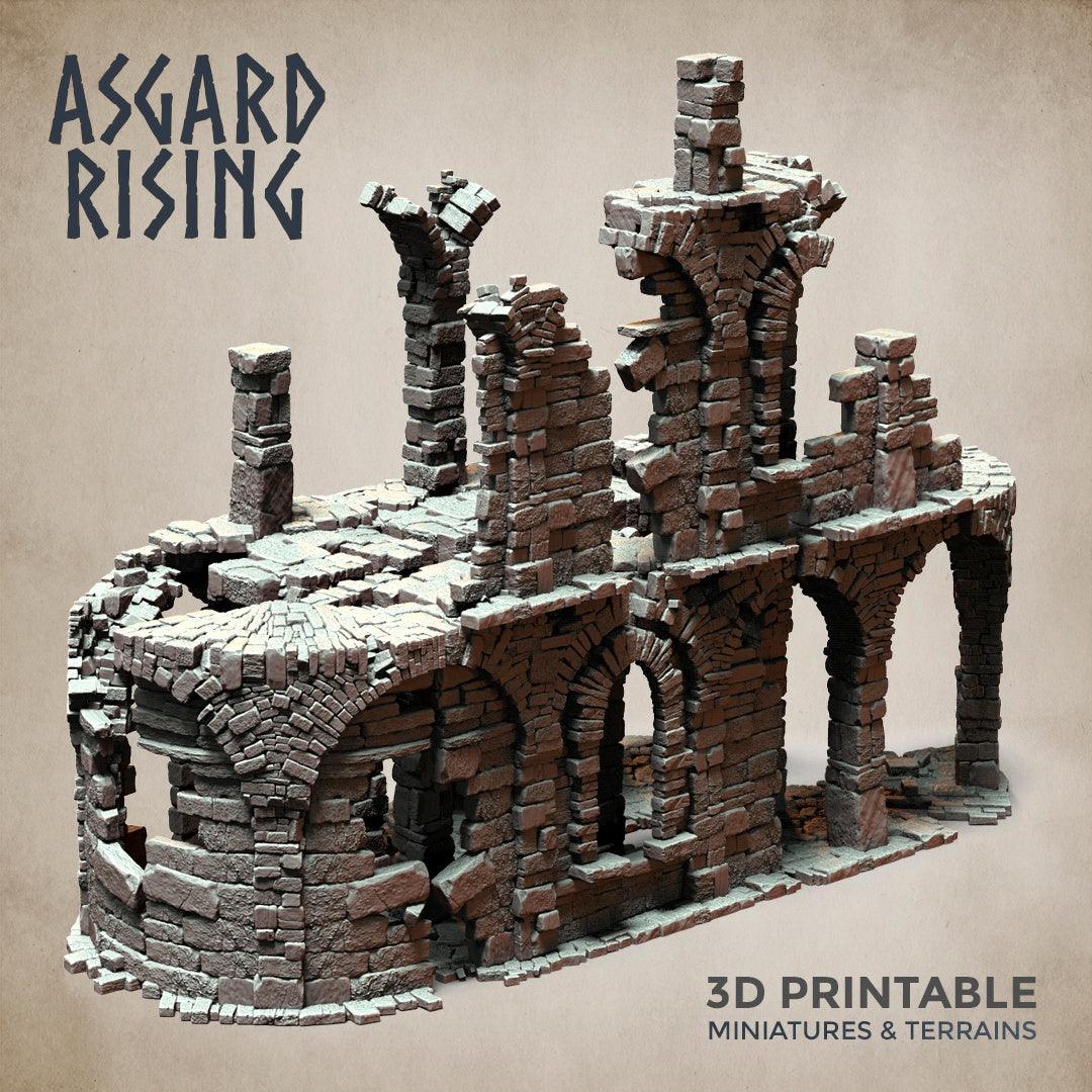 3D Printed Asgard Rising Stone Construction Ruins Ruined Modular Set 28mm - 32mm Ragnarok D&D