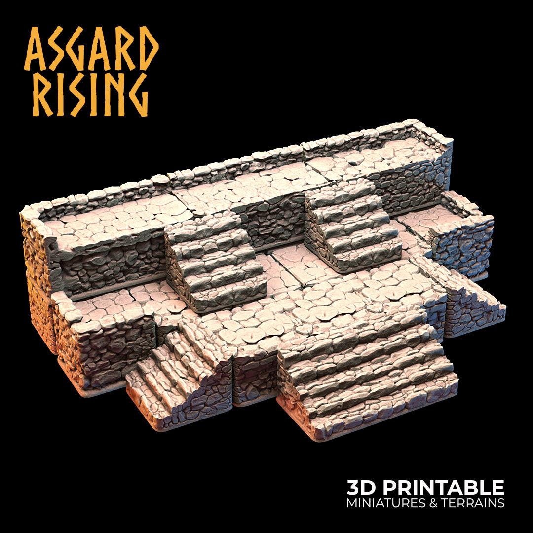 3D Printed Asgard Rising Stone Foundation 28 32 mm Wargaming DnD