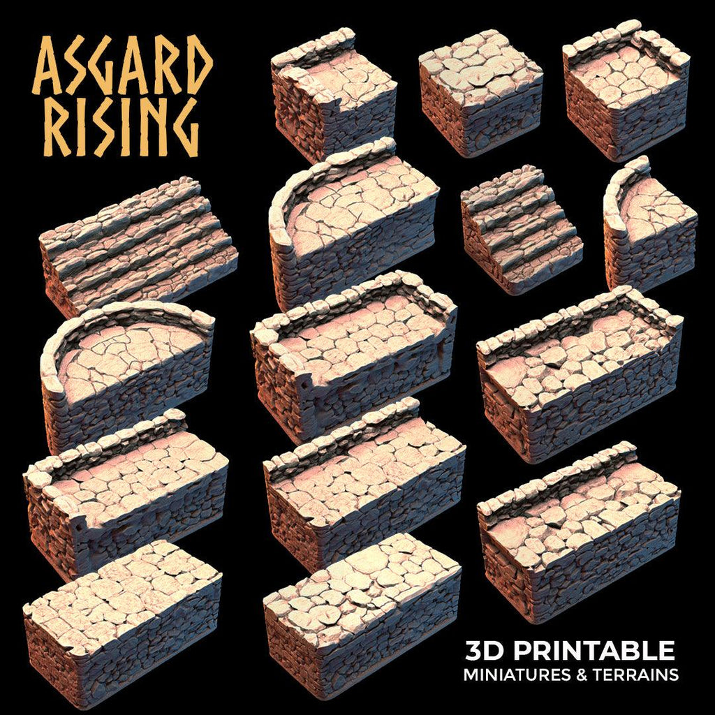 3D Printed Asgard Rising Stone Foundation 28 32 mm Wargaming DnD