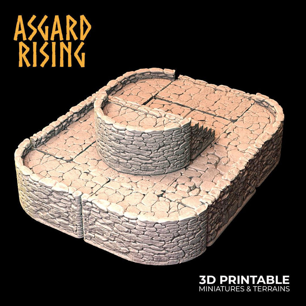 3D Printed Asgard Rising Stone Foundation 28 32 mm Wargaming DnD