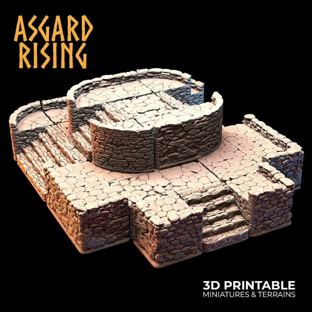 3D Printed Asgard Rising Stone Foundation 28 32 mm Wargaming DnD