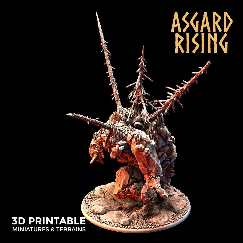 3D Printed Asgard Rising Stone Troll Idol 28mm 32mm D&D