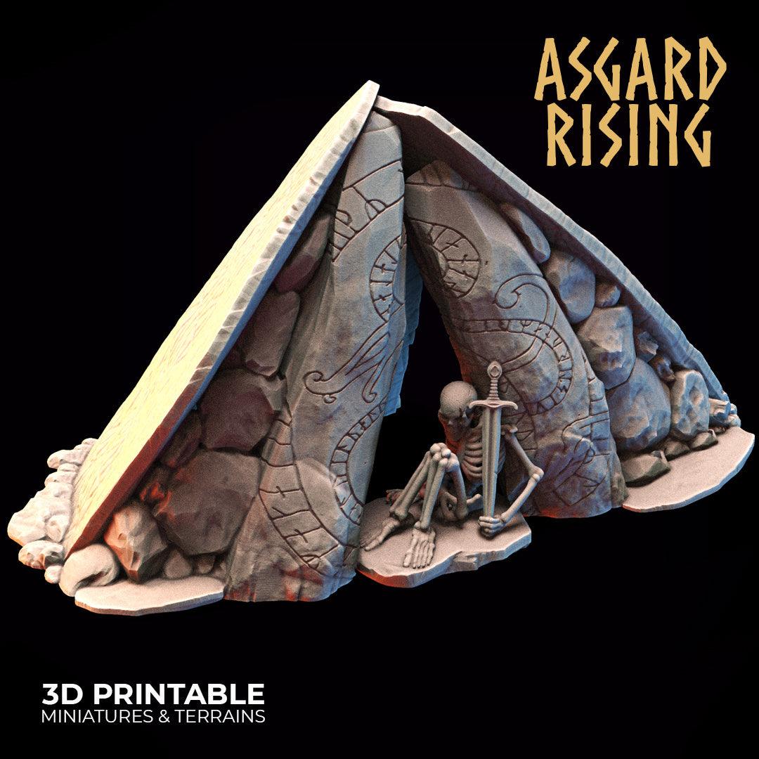 3D Printed Asgard Rising Tomb Entrance 28mm-32mm Ragnarok D&D