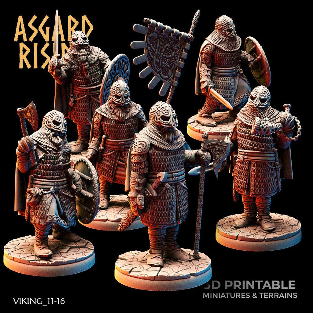 3D Printed Asgard Rising Viking Huscarls 28mm - 32mm