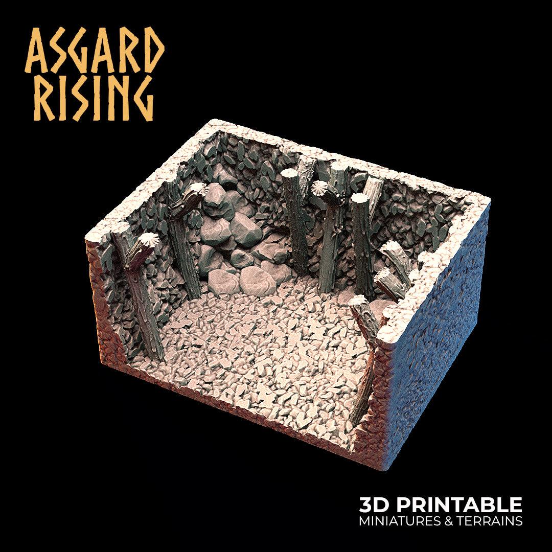 3D Printed Asgard Rising Viking Moutain Hideout Modular Set 28mm - 32mm