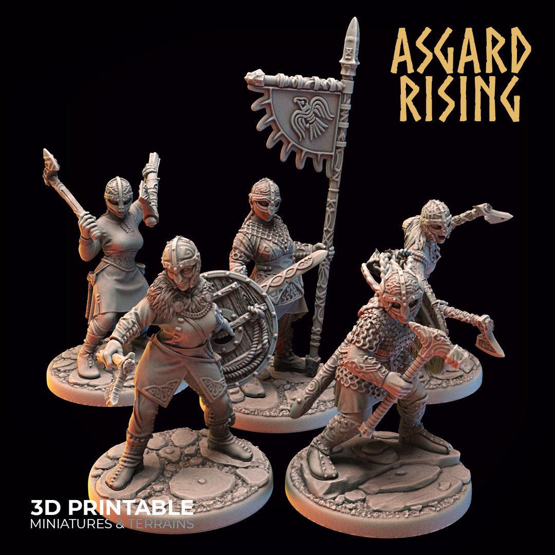3D Printed Asgard Rising Viking Shieldmaidens Set 2 Viking Shieldmaidens Sets 28 32 mm Wargaming DnD