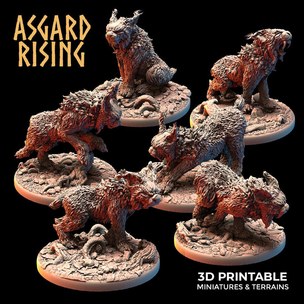 3D Printed Asgard Rising Wild Lynxes 28 32 mm Wargaming DnD