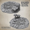 3D Printed Asgard Rising Wolf Trap Hole Forest- 32mm D&D