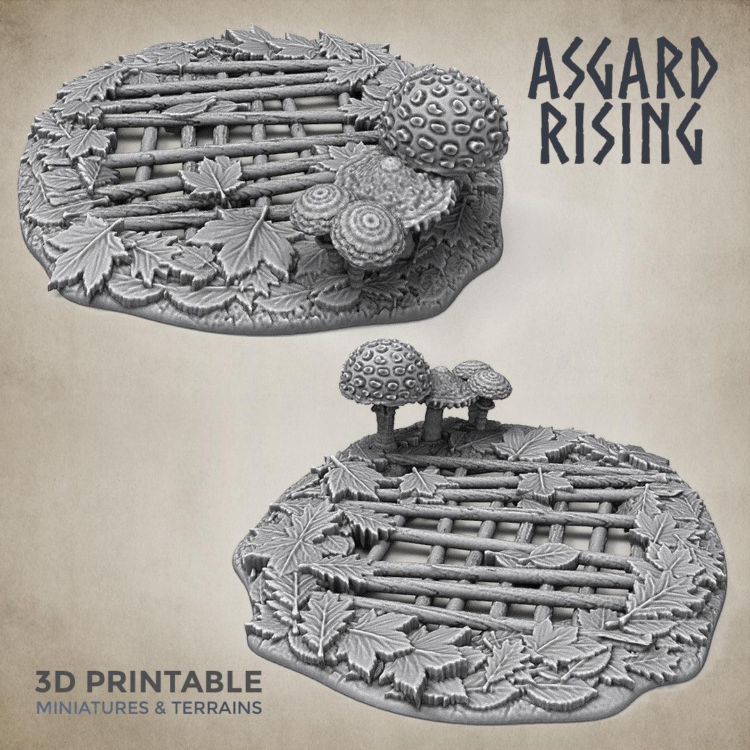3D Printed Asgard Rising Wolf Trap Hole Forest- 32mm D&D