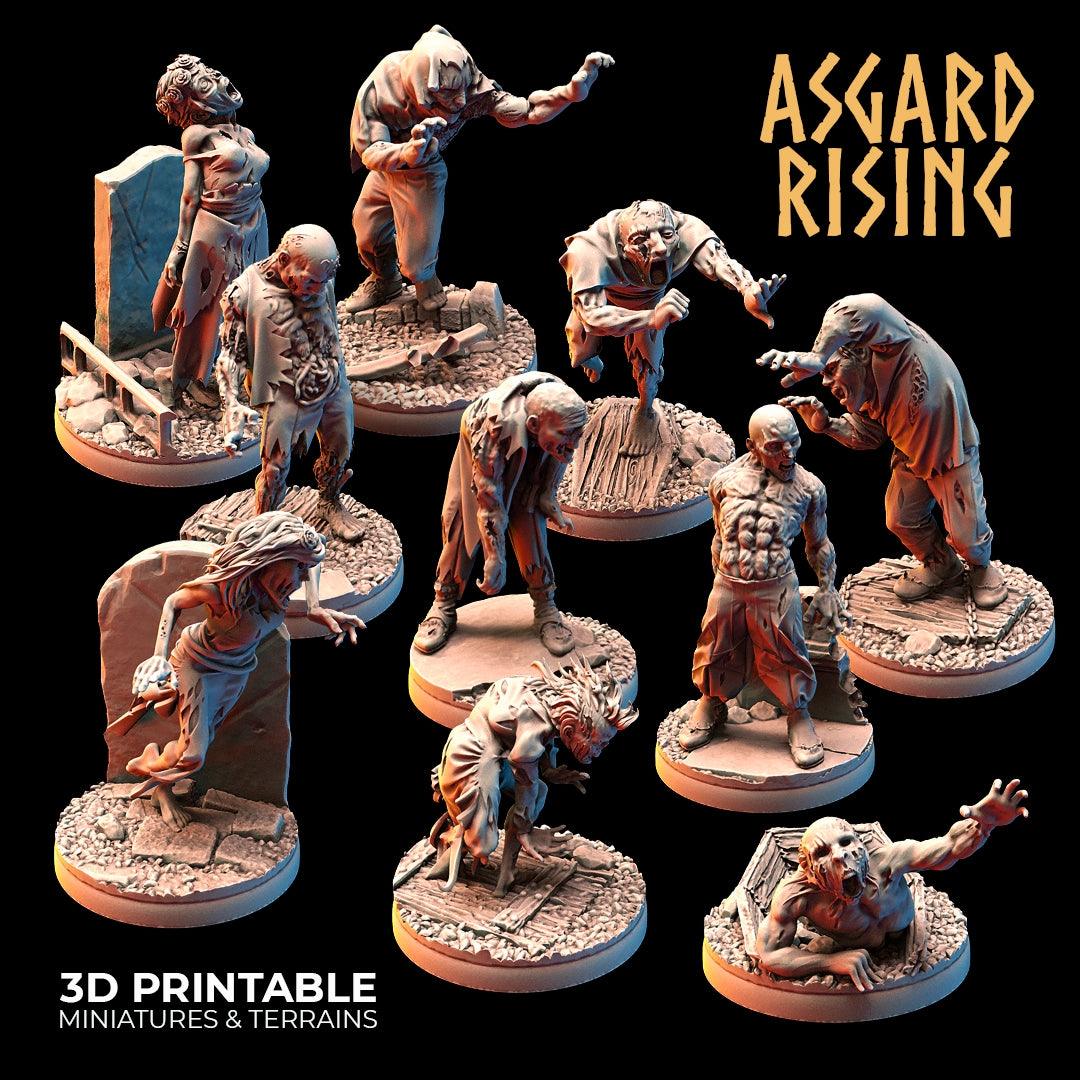 3D Printed Asgard Rising Zombies Undead Set 28mm - 32mm