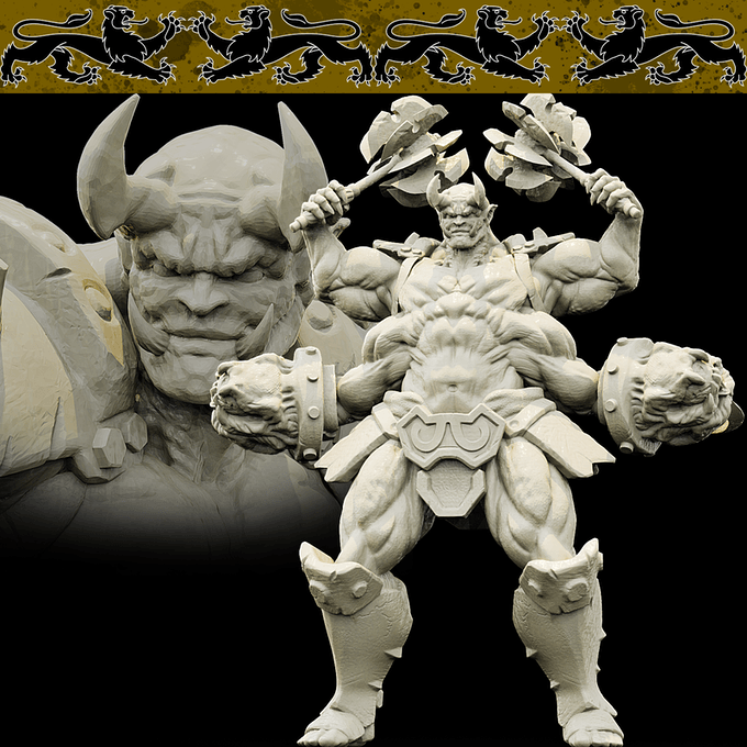 3D Printed Bestiary Vol. 4 Nafarrate - Al'Goleth Demon Fiend 32mm Ragnarok D&D