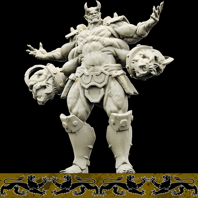 3D Printed Bestiary Vol. 4 Nafarrate - Al'Goleth Demon Fiend 32mm Ragnarok D&D