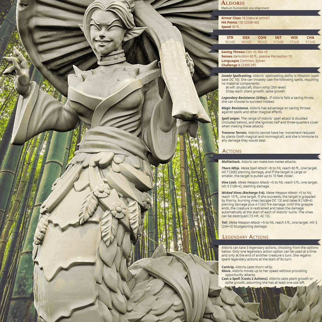 3D Printed Bestiary Vol. 4 Nafarrate - Aldoris Forest Spirit 32mm Ragnarok D&D