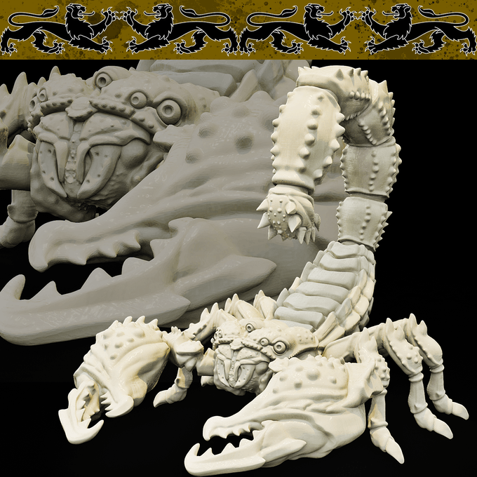 3D Printed Bestiary Vol. 4 Nafarrate - Astrakon Scorpion 32mm Ragnarok D&D