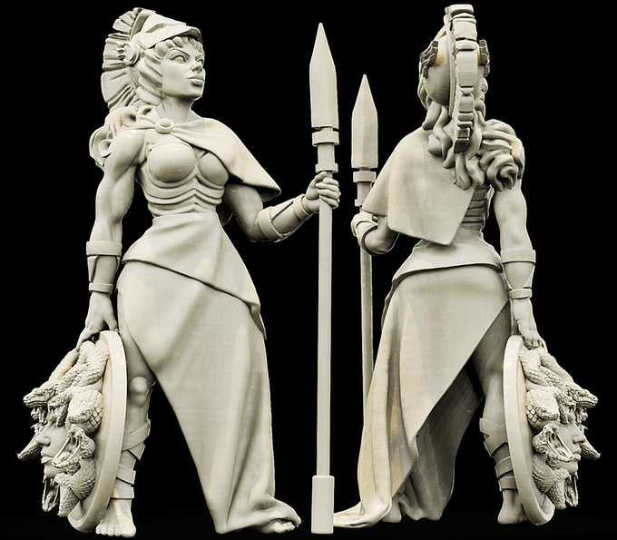 3D Printed Bestiary Vol. 4 Nafarrate - Athena 32mm Ragnarok D&D