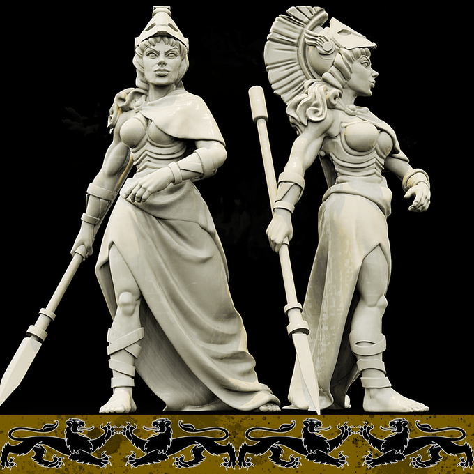 3D Printed Bestiary Vol. 4 Nafarrate - Athena 32mm Ragnarok D&D
