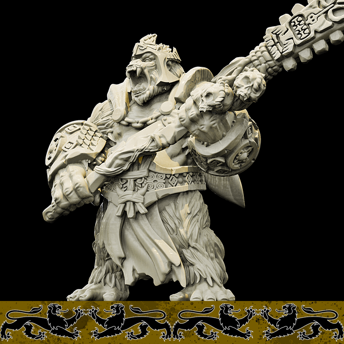 3D Printed Bestiary Vol. 4 Nafarrate - Banzai Gorilla King 32mm Ragnarok D&D