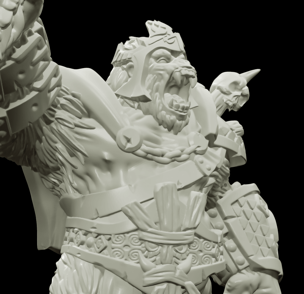 3D Printed Bestiary Vol. 4 Nafarrate - Banzai Gorilla King 32mm Ragnarok D&D