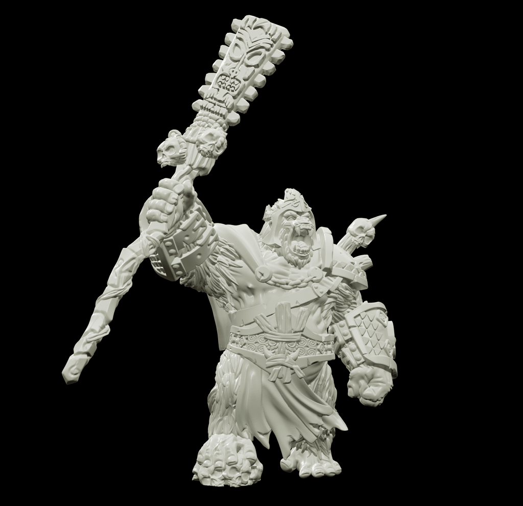 3D Printed Bestiary Vol. 4 Nafarrate - Banzai Gorilla King 32mm Ragnarok D&D