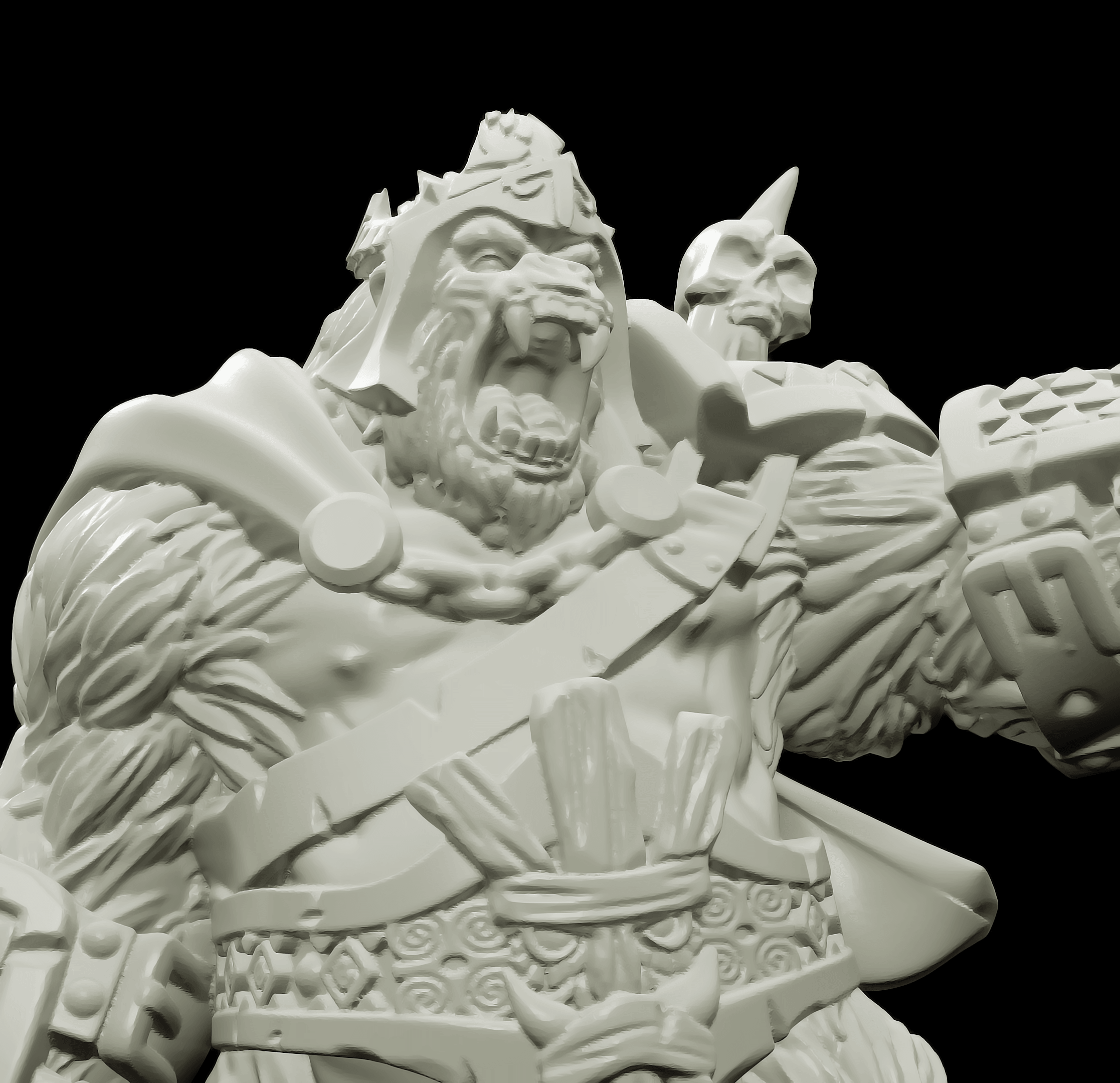 3D Printed Bestiary Vol. 4 Nafarrate - Banzai Gorilla King 32mm Ragnarok D&D
