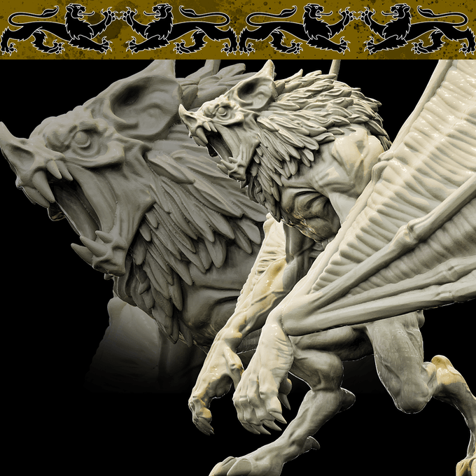 3D Printed Bestiary Vol. 4 Nafarrate - Camazotz Demon Fiend 32mm Ragnarok D&D