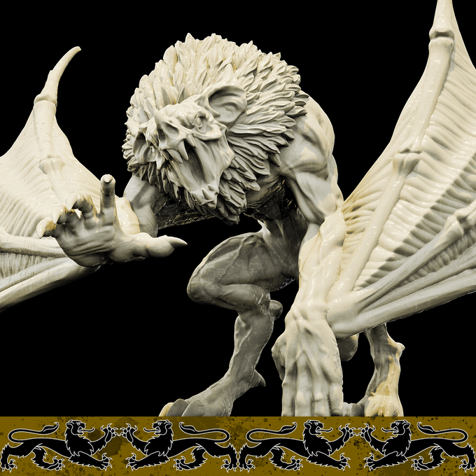 3D Printed Bestiary Vol. 4 Nafarrate - Camazotz Demon Fiend 32mm Ragnarok D&D