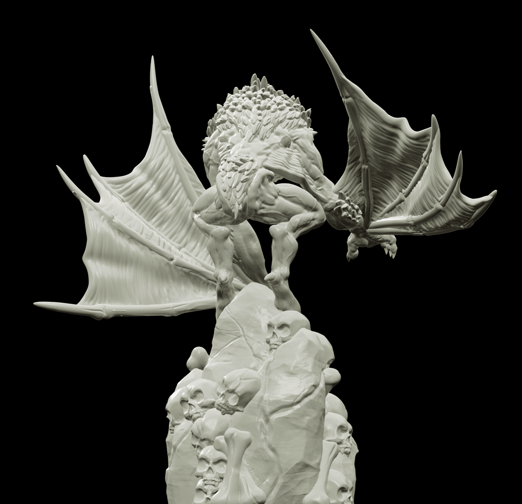 3D Printed Bestiary Vol. 4 Nafarrate - Camazotz Demon Fiend 32mm Ragnarok D&D