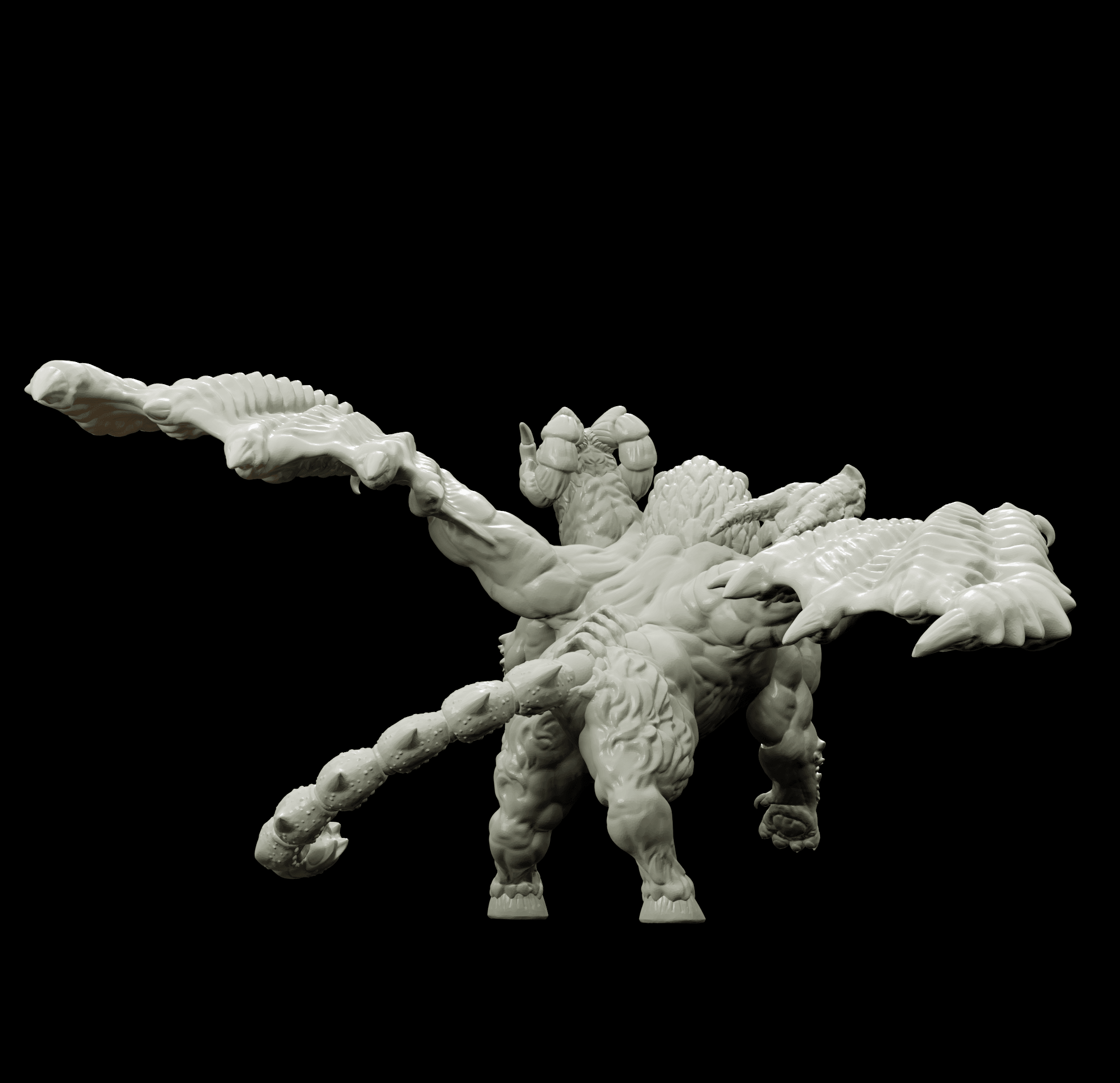 3D Printed Bestiary Vol. 4 Nafarrate - Chimera 32mm Ragnarok D&D