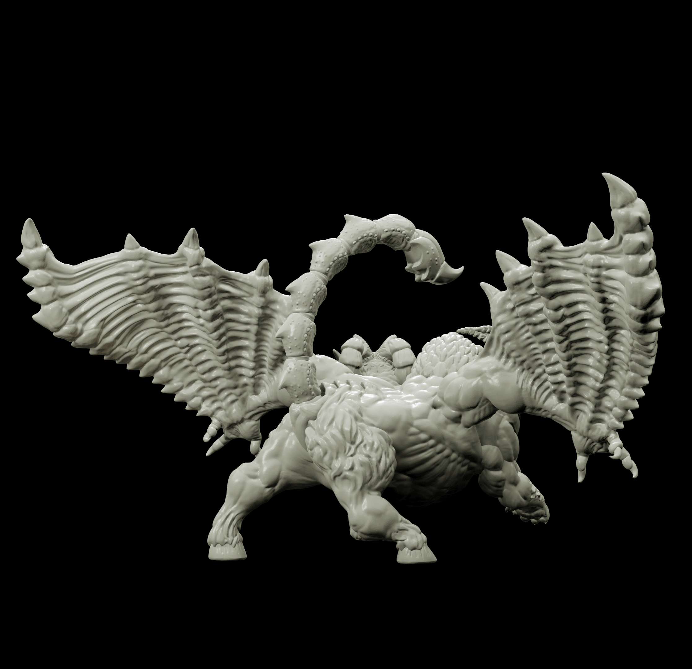 3D Printed Bestiary Vol. 4 Nafarrate - Chimera 32mm Ragnarok D&D