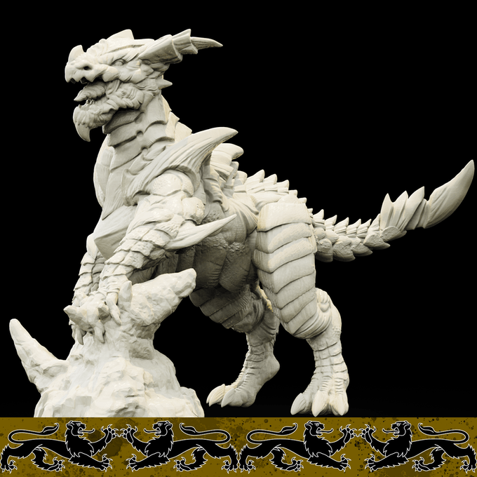 3D Printed Bestiary Vol. 4 Nafarrate - Cidraen Thunder Dragon 32mm Ragnarok D&D