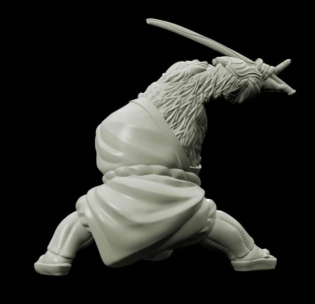 3D Printed Bestiary Vol. 4 Nafarrate - Cu Chulan Bear Monk 32mm Ragnarok D&D