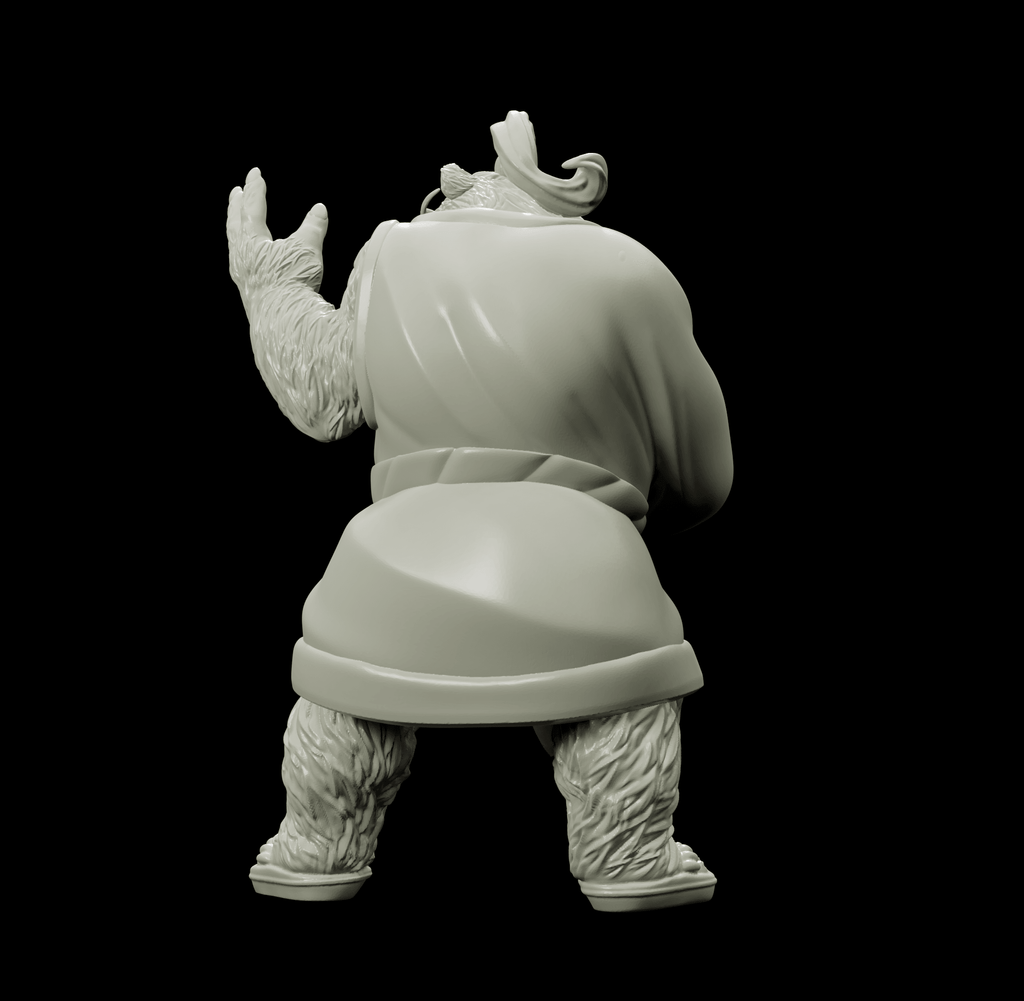 3D Printed Bestiary Vol. 4 Nafarrate - Cu Chulan Bear Monk 32mm Ragnarok D&D
