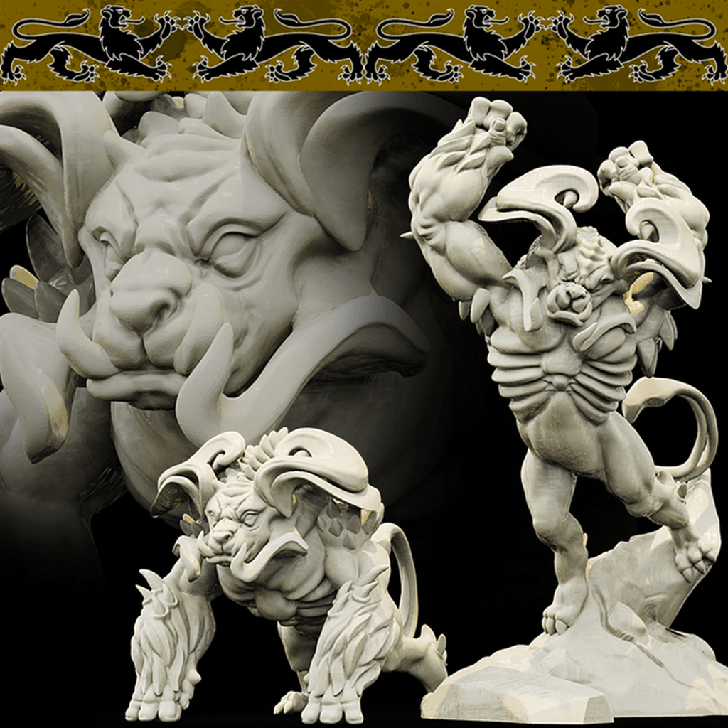 3D Printed Bestiary Vol. 4 Nafarrate - Duskpaw 32mm Ragnarok D&D