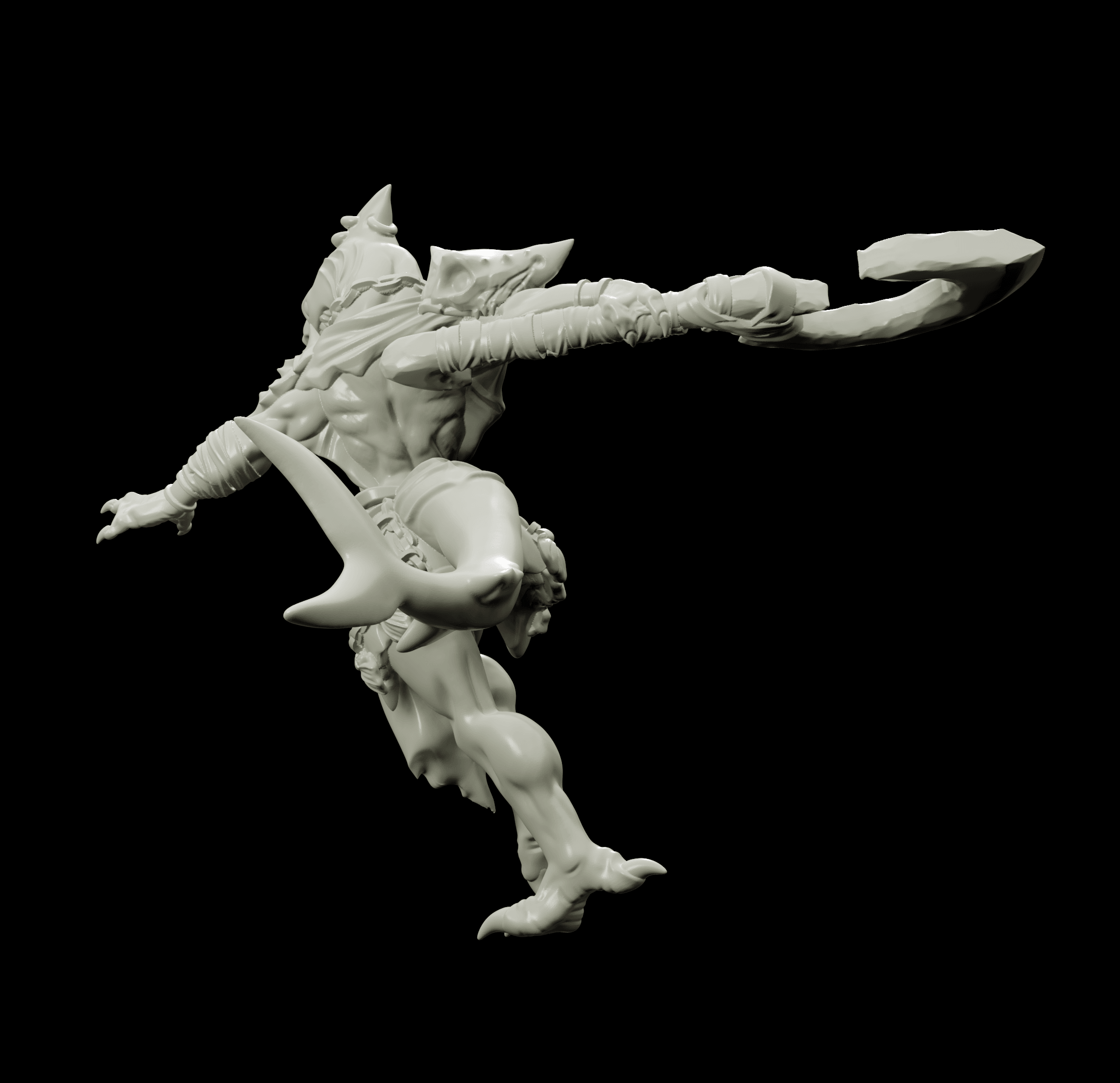 3D Printed Bestiary Vol. 4 Nafarrate - Ephyra Lady Shark 32mm Ragnarok D&D